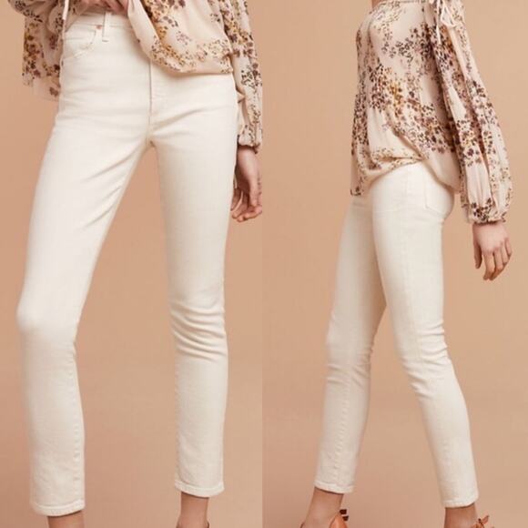 Wilfred X Citizens of Humanity Cleo Super High Rise Slim Off-White size 25 - Picture 1 of 14